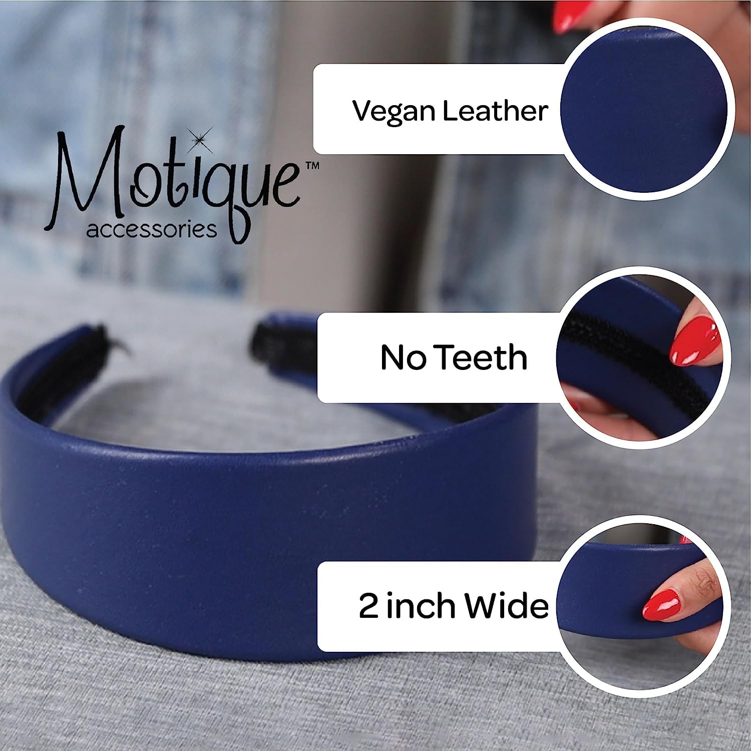 Amazon.com : 2 Inch Wide Leather Like Headband Solid Hair band for